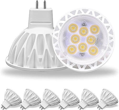 GOHDLAMP 6er MR16 LED Lampen 4000K Neutralweiß,5W GU5.3 MR16 12V Spotlight Lampen,38 Grad Abstrahlwinkel, für Landschafts Einbau und Schienenbeleuchtung 50W-äquivalente Landschaftslampen von GOHDLAMP