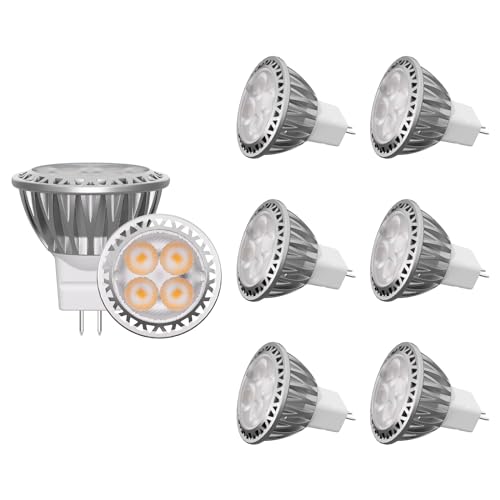 GU4 LED Warmweiss 2700K 12V 3W MR11 LED 250lm 6er, Nicht Dimmbar 3W Ersetzen 35W Halogen-Äquivalent, Warmweiß Glühbirnen Spot-Licht Aluminium Lampen für Landschaftsschienenbeleuchtung im Freien von GOHDLAMP