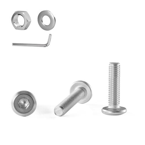 GOHODOMINO M5×18mm 20 Stück Flachkopfschrauben mit Innensechskant Edelstahl A2 V2A Vollgewinde mit Sechskantschlüssel GOHODOMINO M5×18mm 20 Stück Flachkopfschrauben mit Innensechskant Edelstahl A2 V2A Vollgewinde mit Sechskantschlüssel von GOHODOMINO