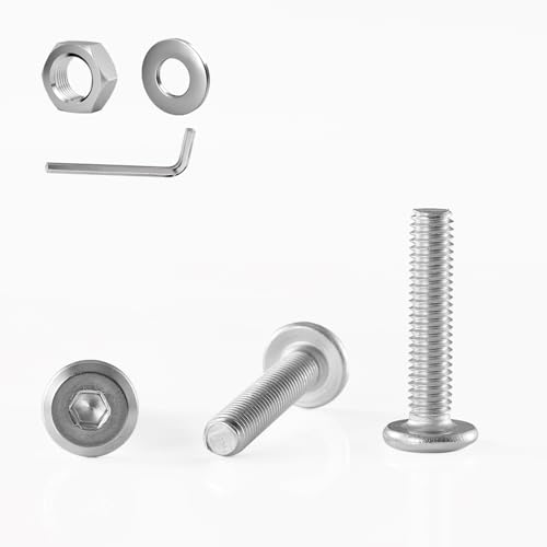 GOHODOMINO M5×30mm 20 Stück Flachkopfschrauben mit Innensechskant Edelstahl A2 V2A Vollgewinde mit Sechskantschlüssel GOHODOMINO M5×30mm 20 Stück Flachkopfschrauben mit Innensechskant Edelstahl A2 V2A Vollgewinde mit Sechskantschlüssel von GOHODOMINO