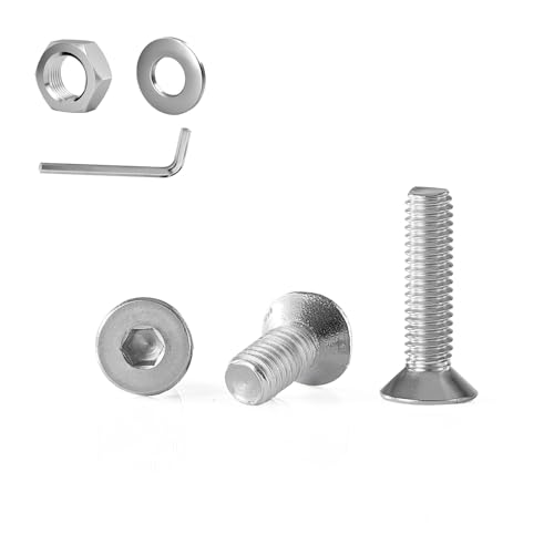 GOHODOMINO M6×14mm (20Stück) Senkschrauben mit Innensechskant DIN 7991 (ISO 10642) Vollgewinde Senkkopfschraube aus rostfreiem Edelstahl A2 V2A von GOHODOMINO