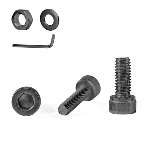 GOHODOMINO M6×18mm (20Stück) Zylinderschrauben mit Innensechskant DIN 912 (ISO 4762) Vollgewinde Zylinderkopfschrauben Schwarzoxid aus rostfreiem Edelstahl A2 V2A von GOHODOMINO