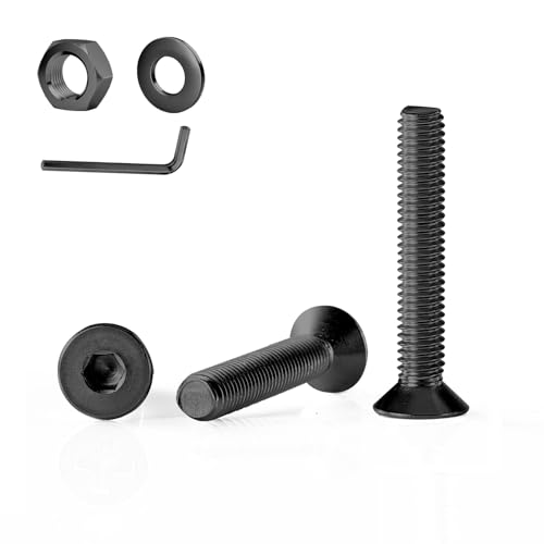 GOHODOMINO M6×20mm (20Stück) Senkschrauben mit Innensechskant DIN 7991 (ISO 10642) Vollgewinde Senkkopfschraube Schwarzoxid aus rostfreiem Edelstahl A2 V2A von GOHODOMINO