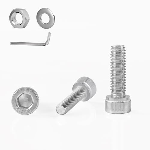 GOHODOMINO M6×30mm (20Stück) Zylinderschrauben mit Innensechskant DIN 912 (ISO 4762) Vollgewinde Zylinderkopfschrauben aus rostfreiem Edelstahl A2 V2A von GOHODOMINO