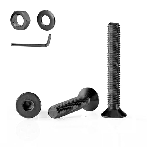 GOHODOMINO M6×35mm (20Stück) Senkschrauben mit Innensechskant DIN 7991 (ISO 10642) Vollgewinde Senkkopfschraube Schwarzoxid aus rostfreiem Edelstahl A2 V2A von GOHODOMINO
