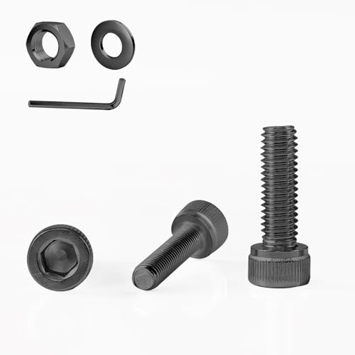 GOHODOMINO M6×35mm (20Stück) Zylinderschrauben mit Innensechskant DIN 912 (ISO 4762) Vollgewinde Zylinderkopfschrauben Schwarzoxid aus rostfreiem Edelstahl A2 V2A von GOHODOMINO
