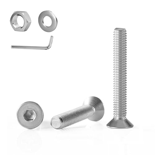 GOHODOMINO M6×40mm (20Stück) Senkschrauben mit Innensechskant DIN 7991 (ISO 10642) Vollgewinde Senkkopfschraube aus rostfreiem Edelstahl A2 V2A von GOHODOMINO
