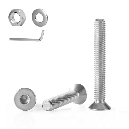 GOHODOMINO M6×45mm (20Stück) Senkschrauben mit Innensechskant DIN 7991 (ISO 10642) Vollgewinde Senkkopfschraube aus rostfreiem Edelstahl A2 V2A von GOHODOMINO