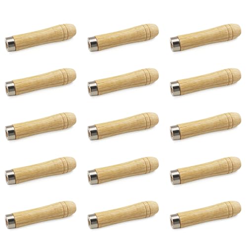 GOIEHIR 15 Stück Feilenheft mit Starken Metallkrage, Holzfeilengriff, für 4-6 Zoll Feilen, für Holzbearbeitung, Schreiner, Werkzeugwartung, LäNge 90 mm GOIEHIR 15 Stück Feilenheft mit Starken Metallkrage, Holzfeilengriff, für 4-6 Zoll Feilen, für Holzbearbeitung, Schreiner, Werkzeugwartung, LäNge 90 mm von GOIEHIR