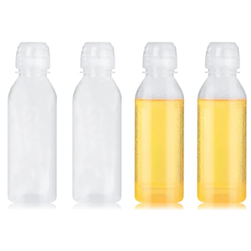 GOIEHIR Squeeze Flasche, 4 Stück Kunststoff Ölflasche Quetschflasche 300 ml, mit Kappen Squeeze Ölspender Flaschen für Ketchup, Olivenöl, Saucenflasche von GOIEHIR