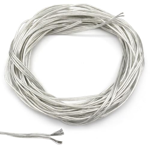 GOIYZTTR 10M Transparent PVC Flexible Kabel, 2-Adriges Flachkabel 20 AWG Kabel Durchmesser 3 mm zum Einbau von Elektrogeräte mit Geringem Stromverbrauch von GOIYZTTR