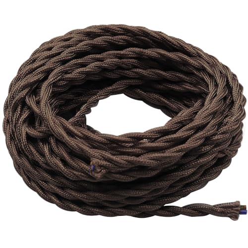 GOIYZTTR 10 Meter Vintage Gepflochten Kabel 2-Adriges Textilkabel Braun 2 * 0.75mm Verseiltes Kabel Geeignet für DIY Lampen und Beleuchtung GOIYZTTR 10 Meter Vintage Gepflochten Kabel 2-Adriges Textilkabel Braun 2 * 0.75mm Verseiltes Kabel Geeignet für DIY Lampen und Beleuchtung von GOIYZTTR