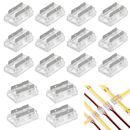GOIYZTTR 20 Stück 2 Polig 8mm LED Streifen Verbinder Transparent Led Strip Verbinder Lötfreier Strip Verbinder für LED Kabel, Streifenverbindungen GOIYZTTR 20 Stück 2 Polig 8mm LED Streifen Verbinder Transparent Led Strip Verbinder Lötfreier Strip Verbinder für LED Kabel, Streifenverbindungen von GOIYZTTR
