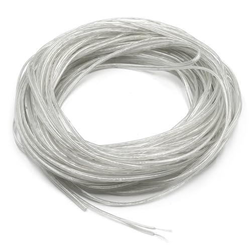 GOIYZTTR 20M PVC Flexible Cable Transparent 2 Adrig Elektrokabel Transparent 28 AWG PVC Stromkabel Flach Außendurchmesser 1.6 * 3.2mm Für Haushaltsgeräten mit Geringem Stromverbrauch von GOIYZTTR