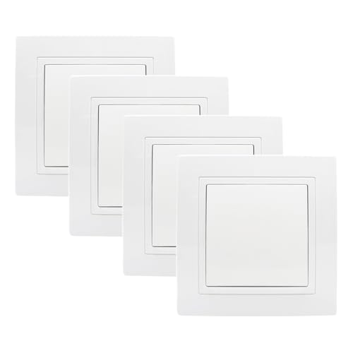 GOIYZTTR 4 Stück Unterputz Ein-/Ausschalter Weiß Taster All-in-One Visage Schalter Ein 250V 10A Unterputz Klemmanschluss,Standard Universeller von GOIYZTTR