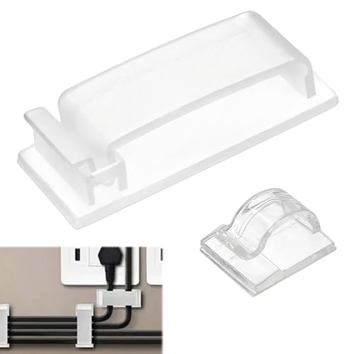 GOIYZTTR 80 Stück Kabelhalter Selbstklebend Kabelklemmen 30 Kleine Kabel Organizer +50 Große Kabelhalter Kabelclips mit Kleber für Cable Management Zuhause und Büro(Transparent) von GOIYZTTR