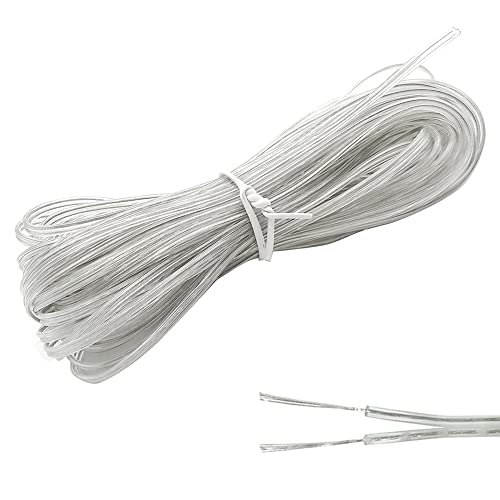 GOIYZTTR PVC Flexible Kabel, 10M 28AWG Kabel Transparent 2-Adrig Elektrokabel Kupferkern Flachkabel zum Einbau von Elektrogeräte mit Geringem Stromverbrauch von GOIYZTTR