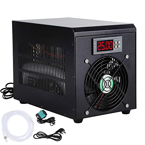 Aquarium Kühler 60L Wasser Kühler mit Aquarium Ventilator, Aquarium Kühler Wärmer kleines Wasser Kühler für Aquarium Kühlsystem Leise für Heim Aquarium mit Pumpe und Rohr von GOJLEX