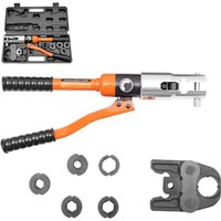 10T Hydraulisch Crimpzange mit 360°-SchwenkZangenkopf, Hydraulisch Presszange Typ v Hydraulisches Presswerkzeug Set für PEX-Rohre PB-Rohre von GOJOY