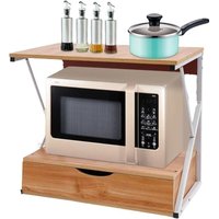Gojoy - 2-Tier Erweiterbares Mikrowellen Regal Eisen Küche Bäcker's Rack Mikrowellenherd Rack Küche Counter Storage Organizer für Schlafsäle von GOJOY