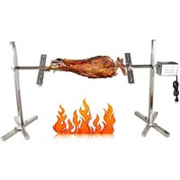 Gojoy - 220V 53 Zoll bbq Rotisserie Elektrisch Spanferkelgrill Lammgrill Grill Grillwagen Barbecue Smoker Grillspieß Drehspieß Drehspiess Edelstahl von GOJOY