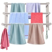 3-Stufen Handtuchhalter Ausziehbar Edelstahl Handtuchstange Badetuchhalter Wandhandtuchhalter 3-Stufen Handtuchhalter Ausziehbar Edelstahl Handtuchstange Badetuchhalter Wandhandtuchhalter von GOJOY