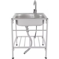 Gojoy - 304 Edelstahl Abwaschbecken Küchenspüle Einzelspüle Spülbecken Waschbecken+Küchenarmatur von GOJOY
