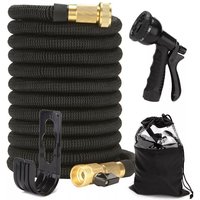 30M Flexibler Gartenschlauch Wasserschlauch dehnbarer Flexischlauch Schwarz von GOJOY