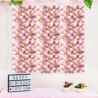 6 Stück Blumenwandpaneel Blumenwand Kunstblumen Romantische Rosenblumenwand 40 x 60 cm, für diy Hintergrund Party Hochzeit Rosa Raumdekoration von GOJOY