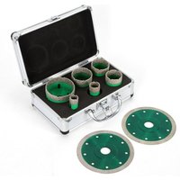 6tlg M14 Diamant Fliesenbohrer Set Bohrkronen Diascheibe Winkelschleifer 20-68mm von GOJOY