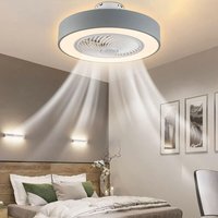 Deckenventilator mit Licht, 22'' Kreisförmige Kronleuchter Deckenventilator led Deckenleuchte Leise Ventilator Pendelleuchte 3 Farben von GOJOY