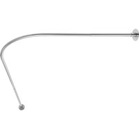 Duschvorhangstange l Form Duschvorhang Winkelstange 70-95x105-165cm einstellbare Duschstange für Badezimmer Badewanne (Silber) von GOJOY
