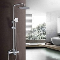 Edelstahl Duschset, Duschsystem mit Thermostat Regendusche mit Armatur Duschset Massagedüsen Brausegarnitur, Höhenverstellbar Duschstange, Duschsäule von GOJOY