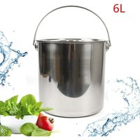Gojoy - Edelstahleimer,Lebensmitteleimer Kücheneimer Futtereimer Milcheimer Eimer Garteneimer Baueimer mit Tragegriff + Deckel für Gastronomie (6L) von GOJOY