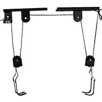 Fahrradlift Schwarz, Hochbelastbar Fahrrad Deckenhalterung mit Flaschenzug bis 60 kg Bike-Lift für Fahrräder und E-Bikes Garage, Keller von GOJOY