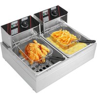 Friteuse Edelstahl, 5000W Elektrische Doppel Fritöse mit Frittierkorb und Edelstahldeckel Profi Fritteuse Multi Funktions Fettbackgerät 12L Friteuse Edelstahl, 5000W Elektrische Doppel Fritöse mit Frittierkorb und Edelstahldeckel Profi Fritteuse Multi Funktions Fettbackgerät 12L von GOJOY