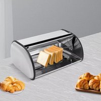 Gojoy - 17 x 10,6 x 7 Zoll Edelstahl Broktbehälter Brotkasten Brotaufbewahrungsbox Brotbox Brotkiste mit Deckel Box von GOJOY