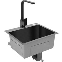 Gojoy - 40x45cm Edelstahl Küchenspüle Einbauspüle Spülbecken mit Armatur Ablaufgarnitur von GOJOY