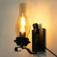 Einfach Kreativ Wandleuchte Vintage Antik Nostalgie Innen Design Wandlampe Rund Weiß Glas Lampenschirm Lampenfassung Rustikale Wandleuchte Antik von GOJOY