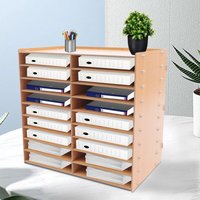 Schreibtisch Organizer Holz 18 Fächer diy Office Multifunktionales Aktenregal für A4-Ordner Zeitschriften Papiere und Briefe großes Holz Büro von GOJOY