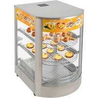 Wärmeschrank Speisenwärmer mit Beleuchtung, 3-Etagen Warmhaltevitrine Edelstahl Aufsatzvitrine Heiße Theke 30-85°C für Bäckereien Cafés von GOJOY
