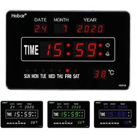 Led Uhr Digitale Uhr Große Wanduhr, 220V lcd Digital Tischuhr Wanduhr, Wanduhr mit Uhrzeit/Datum/Temperatur, Elektronische led- Wohnzimmer Wanduhr von GOJOY