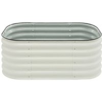 Hochbeet-Pflanzgefäß-Set, 43 cm hoch, 6-in-1 modulares Hochbeet aus Metall für Gemüse, Blumen, Terrasse, Pflanzgefäß zum Eingraben, weiß Hochbeet-Pflanzgefäß-Set, 43 cm hoch, 6-in-1 modulares Hochbeet aus Metall für Gemüse, Blumen, Terrasse, Pflanzgefäß zum Eingraben, weiß von GOJOY