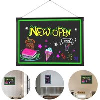 LED Schreibtafel, 60cm x 80cm Leuchtende Werbetafel mit Fernbedienung und 8 Neon-Stifte, DIY-Design Leuchttafel für Café, Bar, Restaurant, Hochzeit von GOJOY