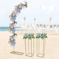Metall Hochzeitsbogen Hintergrund Ständer, Halbe Bogen Ballon Stand und 2 Rechtecke Blumen Gestell Luftballon Rosenbogen Rahmen Set für Hochzeit, Metall Hochzeitsbogen Hintergrund Ständer, Halbe Bogen Ballon Stand und 2 Rechtecke Blumen Gestell Luftballon Rosenbogen Rahmen Set für Hochzeit, von GOJOY