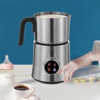Milchaufschäumer Elektrisch, Edelstahl 4-in-1 Milchschäumer für Heißer und Kalter, 500W 900ml, Spülmaschinengeeigneter (nur Tasse), Silbrig von GOJOY