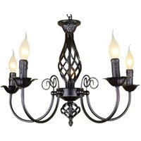 Moderne Kronleuchter 5-Kop flammig Decken Lampe Vintage Pendel Hänge Leuchte Deckenleuchten Nachtlampe Metall Kronleuchter E14 [Energieklasse a+] von GOJOY