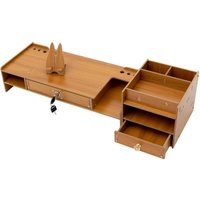 Monitorständer, Bildschirm Ständer Holz Material Mit Schubladen 2 Ebenen Großer Computer Laptop Desktop Organizer Ständer für Monitor Druckerständer Monitorständer, Bildschirm Ständer Holz Material Mit Schubladen 2 Ebenen Großer Computer Laptop Desktop Organizer Ständer für Monitor Druckerständer von GOJOY