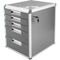 Papierorganisator für den Schreibtisch, Organizer mit 5 Schubladen und Schloss, Rahmen aus Aluminiumlegierung und Schubladenaufbewahrung aus von GOJOY