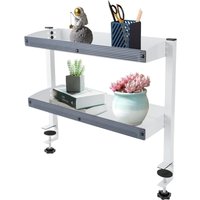 Schreibtischregal mit Klemmvorrichtung, Schreibtischregal mit Klemme, 2-stufiges Regal mit verstellbarem Ablagefach, Schreibtisch Regalaufsatz, für von GOJOY